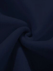 EMERY ROSE 女士绵羊字母标语印花休闲长袖圆领套头卫衣，秋冬款 - 藏蓝色 - 查看 3