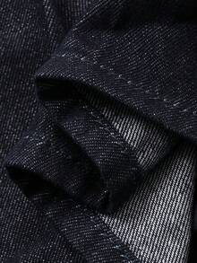 DAZY Women's Summer Plaid Patchwork Pleated Skirt, Casual Vacation Style Denim Mini Skirt Y2k - Dark Wash - View 7