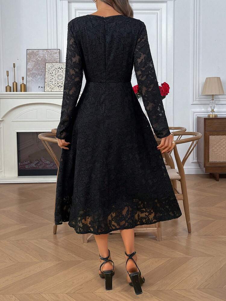 Women's Elegant Long Sleeve Midi Dress, Suitable For Daily Wear And Parties Christmas ,Christmas Dress New Year Dress Party Black Dress For Women Elegant Dresses For Women Christmas Party Dress,Dresses For Women Elegant,Black Dress