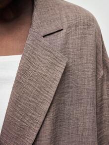 Maija 两件套女士休闲双排扣西装外套和裤子套装 西装套装 女士套装 女士西装 女士套装 西装套装 - 棕色 - 查看 7