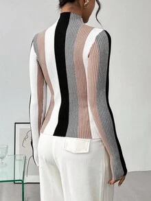 SHEIN Clasi 大码女式圆领优雅法式派对节日圣诞聚会亮片拼接流苏闪亮秋冬暖粉色毛衣商务休闲女装工作服秋季婚礼宾客礼服 - Blush Crush - 查看 2
