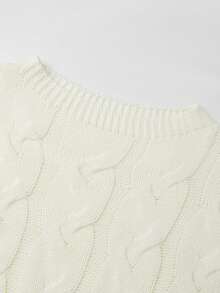 Franclia Women's Casual Cable Pattern Crew Neck Long Sleeve Sweater, Autumn/Winter