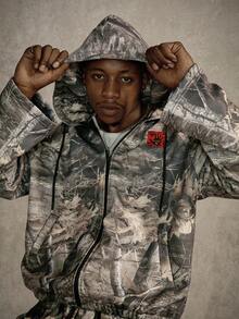 PAVTROS Men's Casual Fashion Street Full Print Zip-Up Drawstring Hooded Sweatshirt And Wide-Leg Sweatpants Set, Spring/Autumn Men 2 Piece Set Camo 2 Piece Set Men - Multicolor - View 5