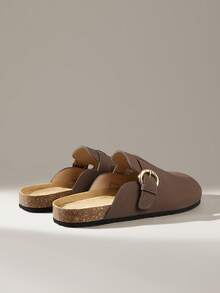 Solecia 女士休闲搭扣设计套脚穆勒鞋 - 咖啡棕 - 查看 5