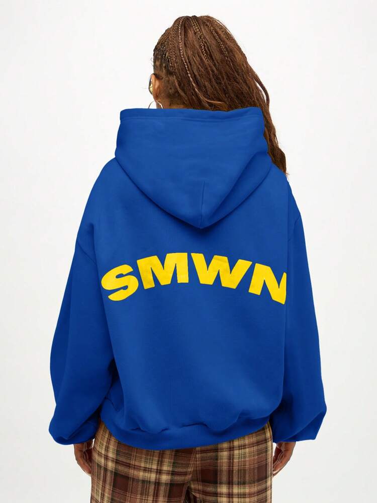 SUMWON WOMEN Hooded Sweatshirt With Back Graphic Print