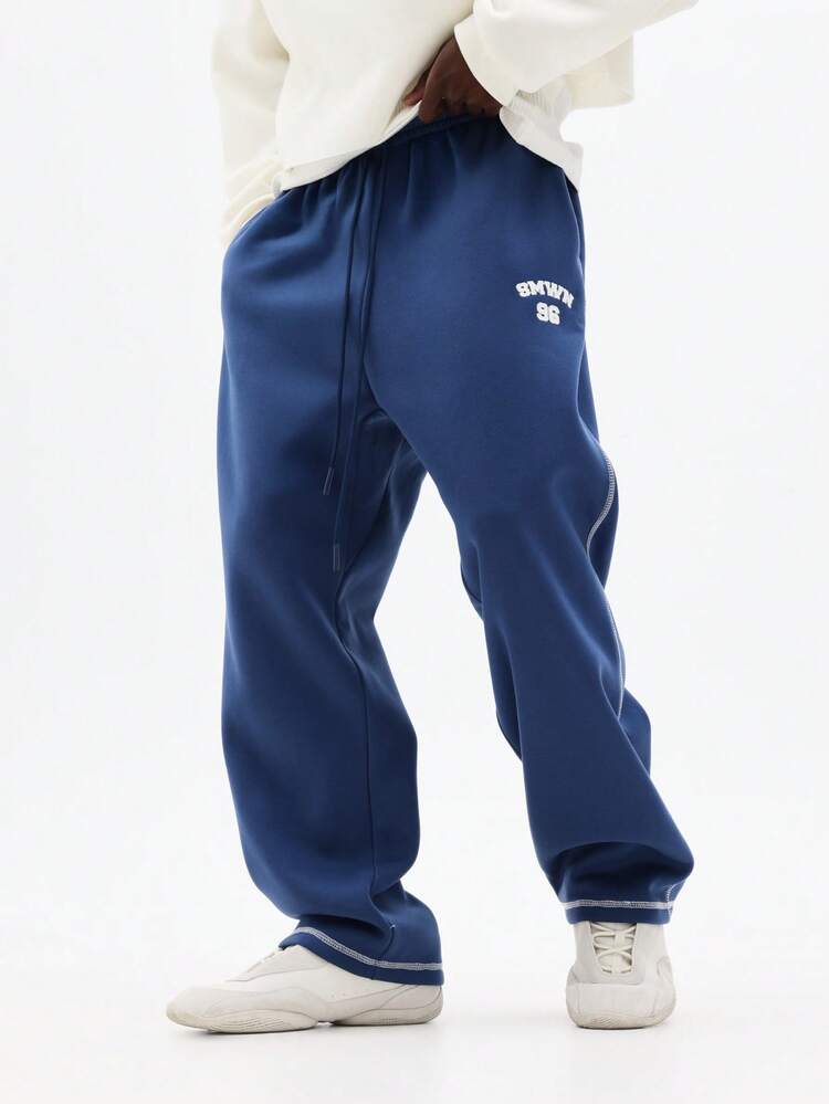 Drop Crotch Sweatpants With Exposed Seams