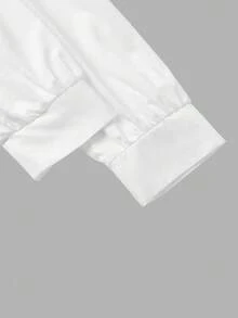 SHEIN MOD 女士休闲百搭白色腰衬衫 - 白色 - 查看 5