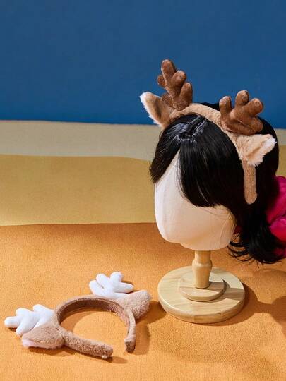 Joivida 1 对可爱优雅的鹿角和驯鹿耳朵头带，圣诞雪花驯鹿头带，可爱的鹿角头带，圣诞节和礼物的最佳选择，秋季，头发，发饰，女士发饰，旅行，发饰，女士配饰，发饰，女士发饰，美发工具，头发用品，东西，美容配件