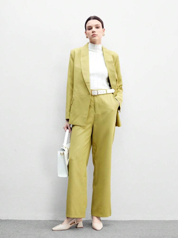 CUCCOO BIZCHIC Pointed Toe Chunky Heel Beige Backstrap Fashion Minimalist Women's High Heel Pumps, Elegant For Daily Commute, Work And Office Outfit