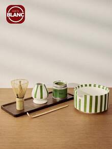 1pc/2pcs/3pcs/4pcs Black Striped Japanese Matcha Tea Set, Includes Matcha Bowl, Matcha Whisk, Matcha Cup, Stirrer, Tea Scoop, Tea Bowl Set, Matcha Preparation, Dessert & Beverage Making Tools, Japanese Gift Box, Songdai Matcha Whisking Set, Gift For Matcha Lovers