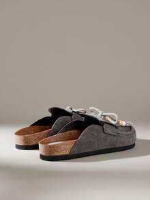 Solecia Damen Mule Schuhe mit dicker Sohle, geschlossene Zehenpartie, Lässig Loafer für Frühling & Herbst - Dunkelgrau - Übersicht 4