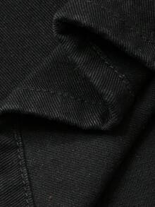 Dazy Plus Chân váy denim ống đứng thường ngày cỡ lớn cho nữ, màu trơn, mùa xuân/thu - màu đen - Xem 7