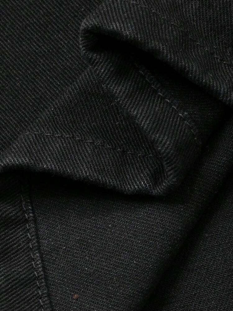 Dazy Plus Chân váy denim ống đứng thường ngày cỡ lớn cho nữ, màu trơn, mùa xuân/thu - màu đen - Xem 7