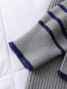 Young Girl' Thick Knit Turtleneck Sweater And Pants Set, Autumn/Winter - Light Grey - View 6