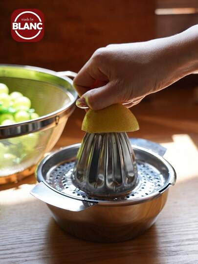 1pc Stainless Steel Lemon Squeezer, Juicer With Bowl Container For Oranges Lemons Fruit, Portable Orange Juicer, Kitchen Tools
