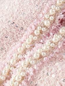 MOTF PREMIUM TWEED FAUX PEARL TRIM JACKET - Multicolor - View 5