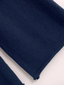 Franclia Women's Solid Color Round Neck Drop Shoulder Long Sleeve Sweater And Wide Leg Pants Casual Suit, Autumn/Winter