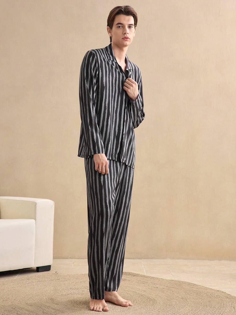 EverLounge 男士休闲绅士风家居服套装,适合室内外穿着,冬季服装 - 彩色 - 查看 1