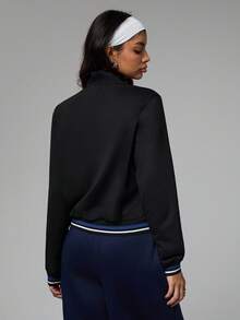 Dewbera Chaqueta deportiva casual y versátil con rayas de contraste