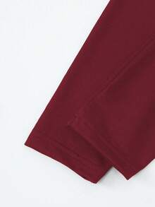 2 件套女童休闲优雅公主蝴蝶结和蝴蝶图案印花裙和紧身裤套装，适合春夏季、假日、夏季、旅行 - 酒紅色 - 查看 4