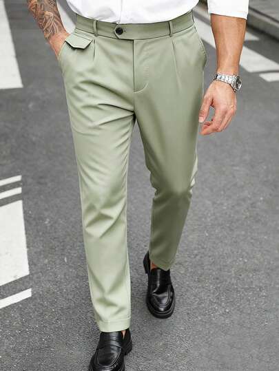 Manfinity Mode Pantalones casuales de unicolor versátiles y de moda para hombres de talla grande