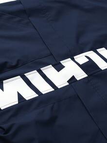 Aesthetic Post 男士休闲百搭运动立领长袖夹克，大图案印花，情侣款，大口袋，秋冬外套 - 藍色 - 查看 5