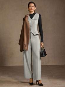 MOTF PREMIUM COLETE DE PEITO ÚNICO E CALÇA DE PERNA LARGA