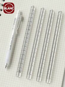 1 件装透明三角尺，可爱多功能无标记学生文具刻度工具 - 無色 - 查看 1