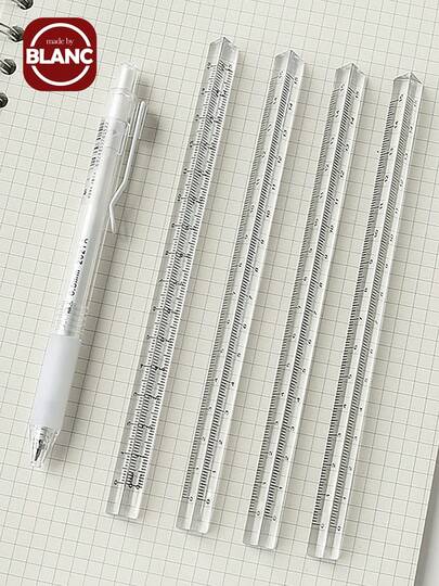 1 件装透明三角尺，可爱多功能无标记学生文具刻度工具