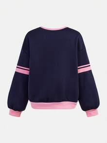 Girlism 少女休闲学院风街头字母数字印花圆领卫衣搭配高腰阔腿直筒针织裤套装，灰色返校穿搭套装，灰色女童运动裤套装 - 彩色 - 查看 8