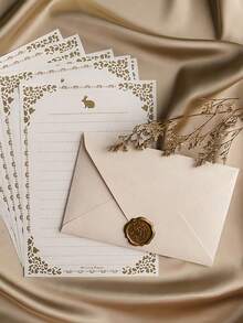 10 sobres beige, bolsas de regalo DIY, juegos de invitaciones de boda, sobres rojos para dinero, artículos de papelería, útiles escolares - Beis - Ver 8