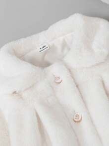 Sweetra 女婴优雅可爱薄款开衫搭配贝雷帽，秋季 - 白色 - 查看 6