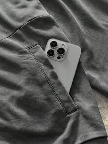 AXEPEAK 男士复古水洗字母图案拉链连帽卫衣，弹力长袖上衣 - 灰色 - 查看 5