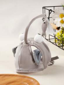 PETSIN 1pc Pink Cute Dinosaur & Gray Big Eye Head Cover, Funny Interactive Cat Toys, Pet Hat