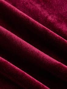 SHEIN MOD Wine Gigot Sleeve Dress,Mandarin Collar,Bow Tie ,Fall/Winter Women Dress,Christmas,Elegant,Homecoming,Party