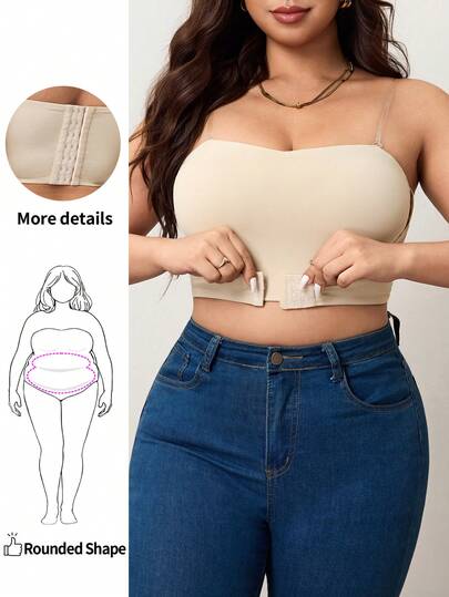 Enliva 大码女装秋冬新款前扣短款修身性感抹胸上衣，适合苹果型和圆润身材，情人节、爱情、礼物、浪漫、情人节快乐、2026、新年