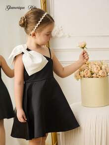 Glamorique Kids Young Girls Dress,Big BOW,ElegantNoble,Suitable For Formal Occasions, Stage, Piano Performance - Black - View 6