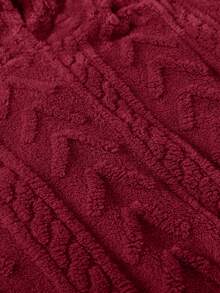 SHEIN Girlism 2pcs/Set Tween Girls Warm Textured Fleece Loose Fit Casual Hoodie And Sweatpants Set, Autumn - Burgundy - View 11