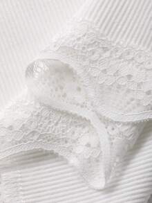 DAZY Tween Girls V-Neck Long Sleeve Knit T-Shirt, Fall - White - View 6