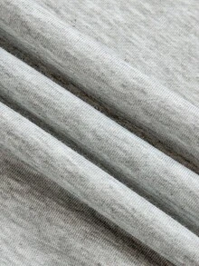 少女浅灰色休闲运动针织宽松直筒裤，适合日常休闲穿着 - 灰色 - 查看 5