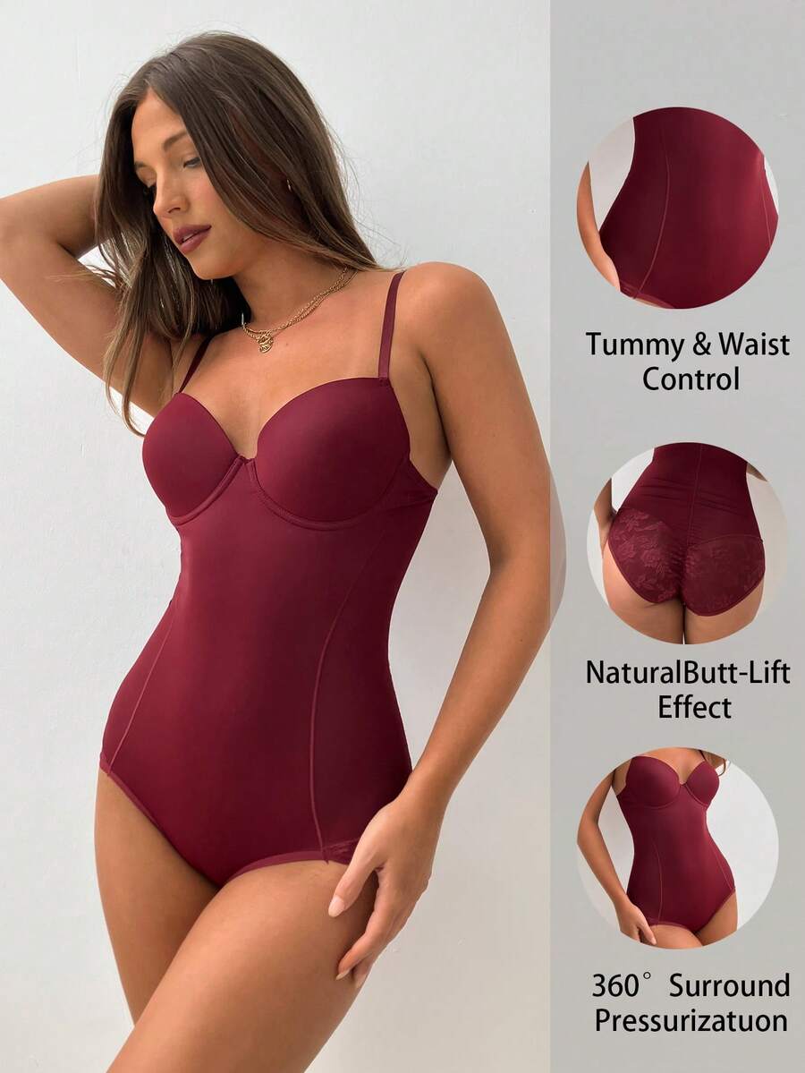 Aloruh 一位优雅的女士身穿性感的纯色无袖褶皱上衣，搭配钢圈滚边。优雅性感，休闲百搭，红色系，适合秋冬季节、圣诞节、派对、新年等场合。可搭配多种服饰，包括内衣和连体裤。