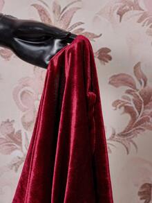 SHEIN ICON Plus Size Velvet Exaggerated Plunging Neckline Rhinestone Decor Backless Criss-Cross High Slit Mini Dress/Christmas