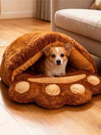 PETSIN S M L Bear Paw Cat Nest Warm Large Space Washed Sleeping Bag Dog Pet Bed