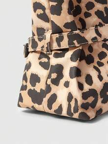 ROMWE Grunge Punk Leopard Star Rivet Shoulder Bag - Brown - View 5