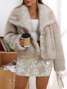 Almamuse New Sequin Women's Fashion Skirt With Design Details, Suitable For Spring And Autumn - Beige - View 4