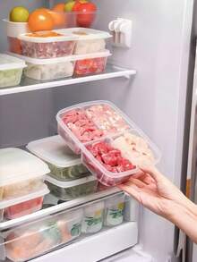 1个白色PP多格食品收纳盒，适用于厨房 - 透明色 - 查看 7