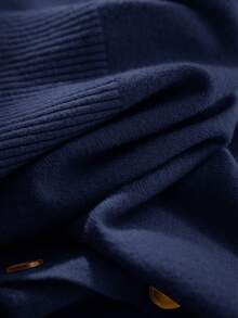 CosyJoli Women's Plus Size Solid Color Basic Casual Open Cardigan, Spring - Navy Blue - View 4