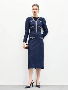 CUCCOO BIZCHIC Giày cao gót đế xuồng da bóng màu đen thời trang dành cho nữ, thích hợp cho đi làm, hẹn hò, tụ tập, tiệc tùng và các dịp khác - Màu xanh lam - Xem 6