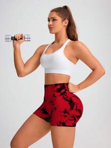 Slayform Quần short tập luyện thường ngày cạp cao nhuộm loang cho nữ Quần short tập thể dục, quần short tập gym, quần short đi xe đạp - Nhiều màu - Xem 6