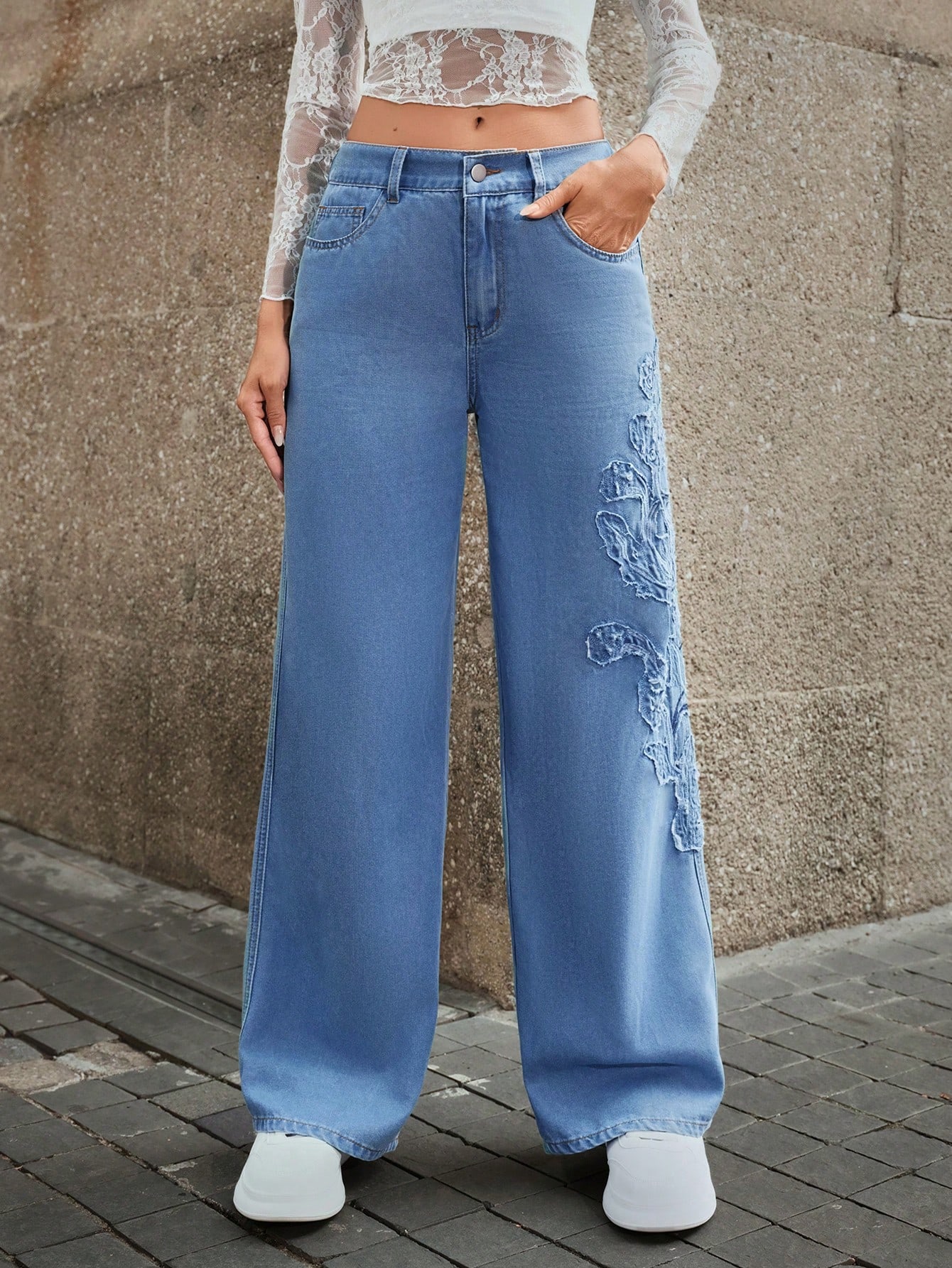 Selenza سراويل جينز كاجوال ذات نمط بسيط للنساء